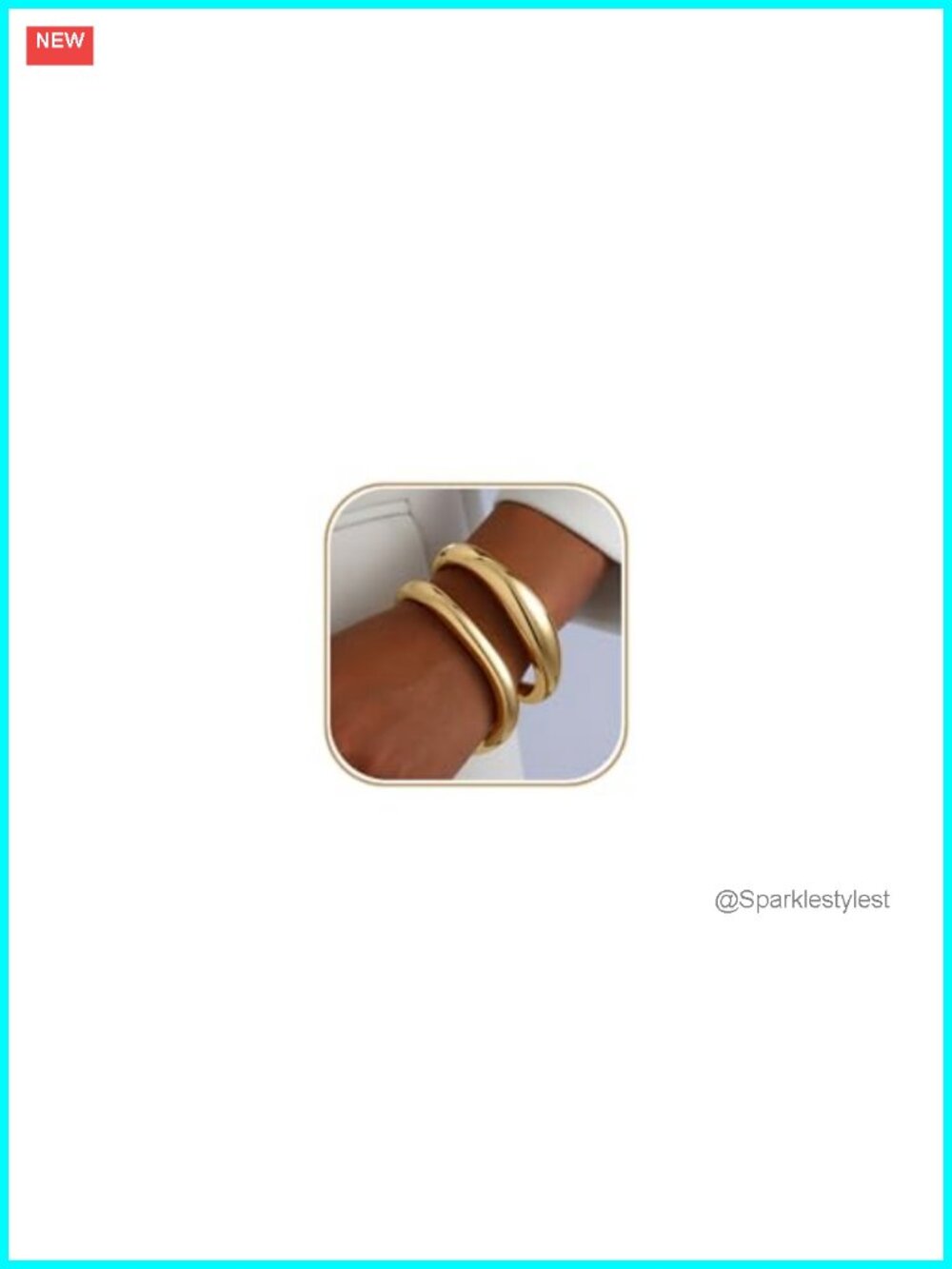 2pcs Gold Plated Hinged Cuff Bangle Bracelets for Women